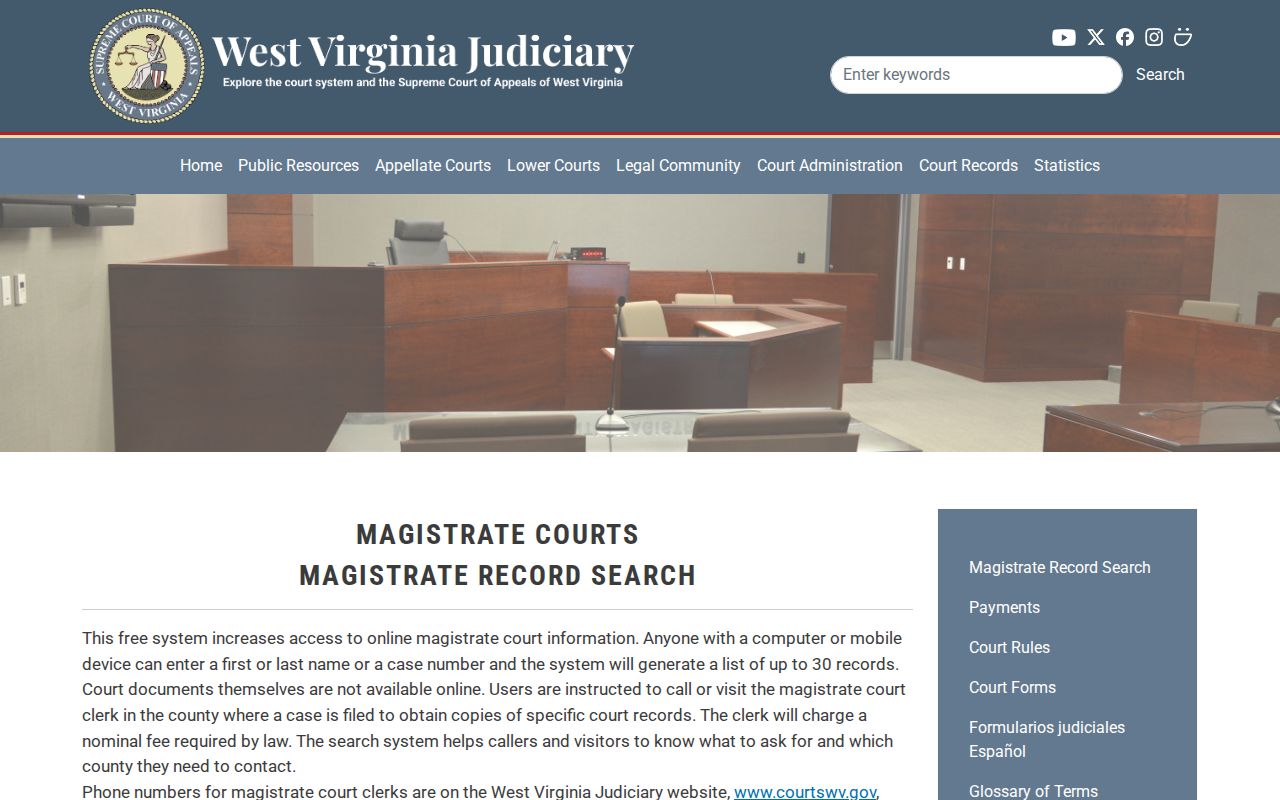 Monongalia County criminal docket official MCR instructions