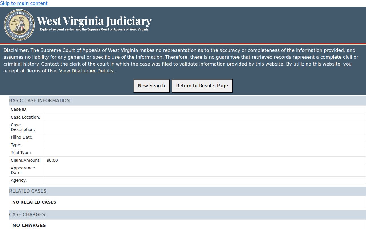 Monongalia County criminal docket redacted MCR case details