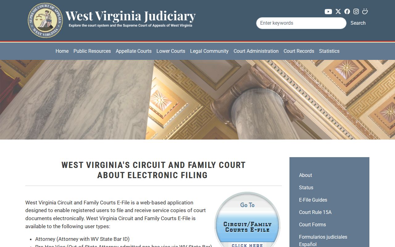 Monongalia County civil docket CourtPLUS filing information