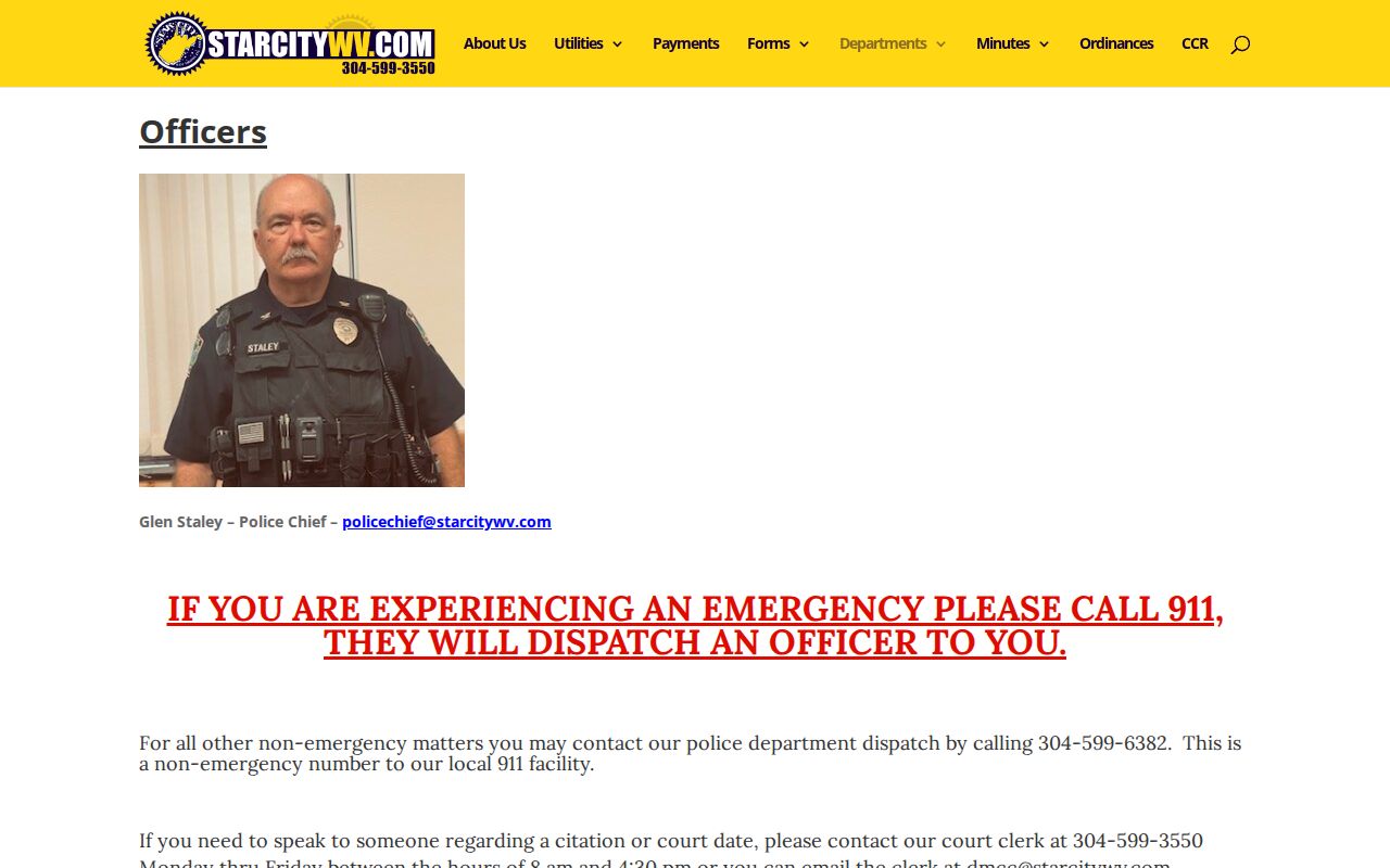 Star City court clerk and citation date contact guidance