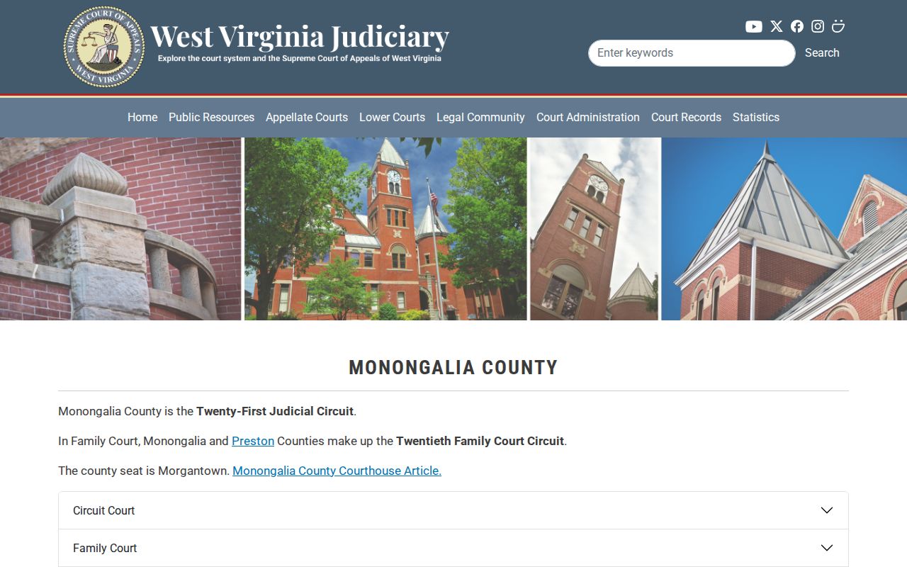 Monongalia County court docket official court directory