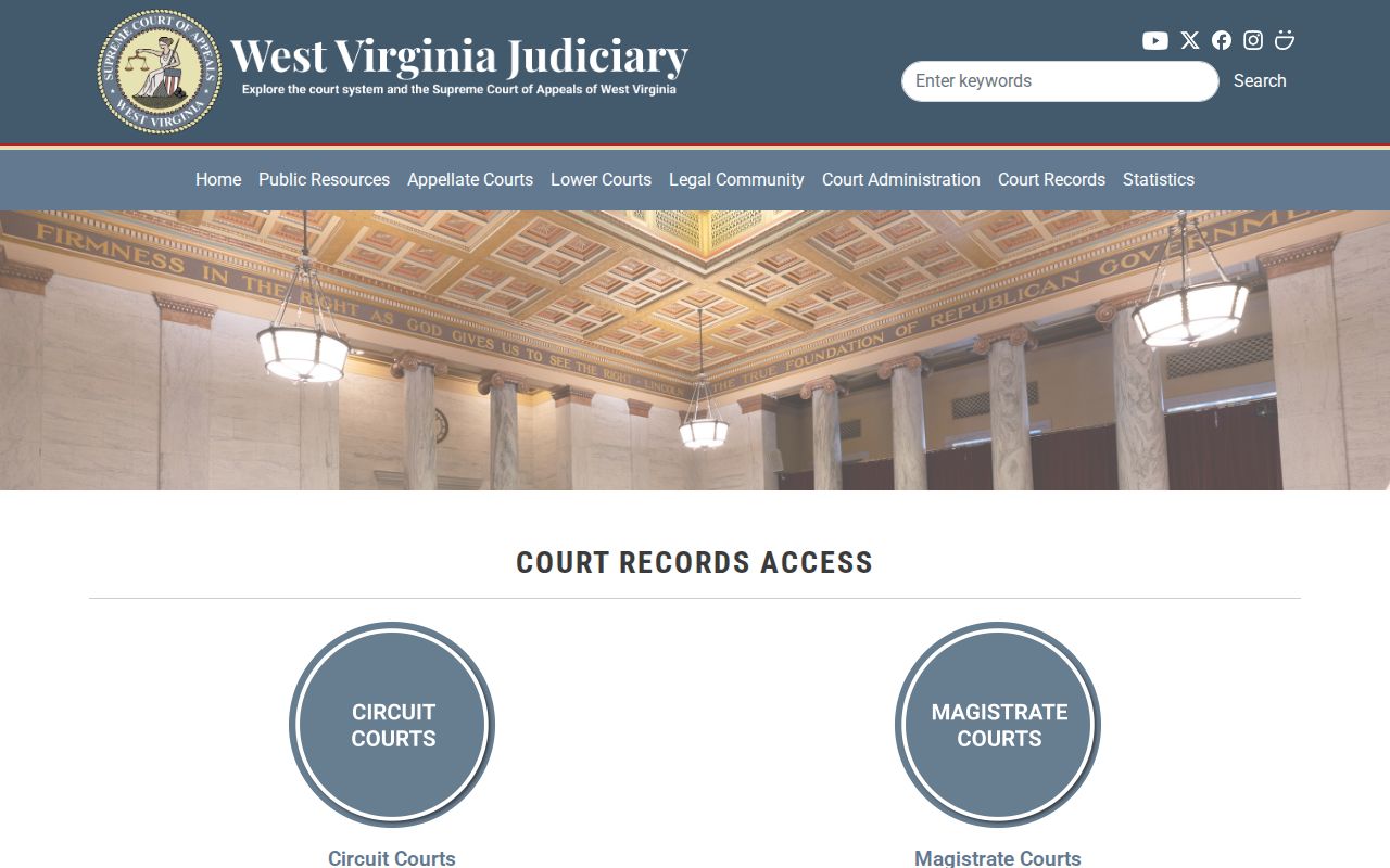 Monongalia County court docket state record access gateway